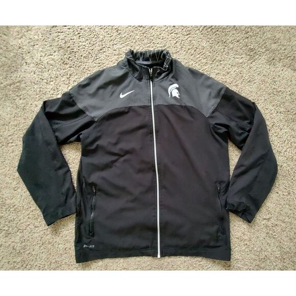 Nike Dri-Fit Michigan State Men's XL Black Full Zip‎ Jacket Spartans NCAA - Picture 1 of 8